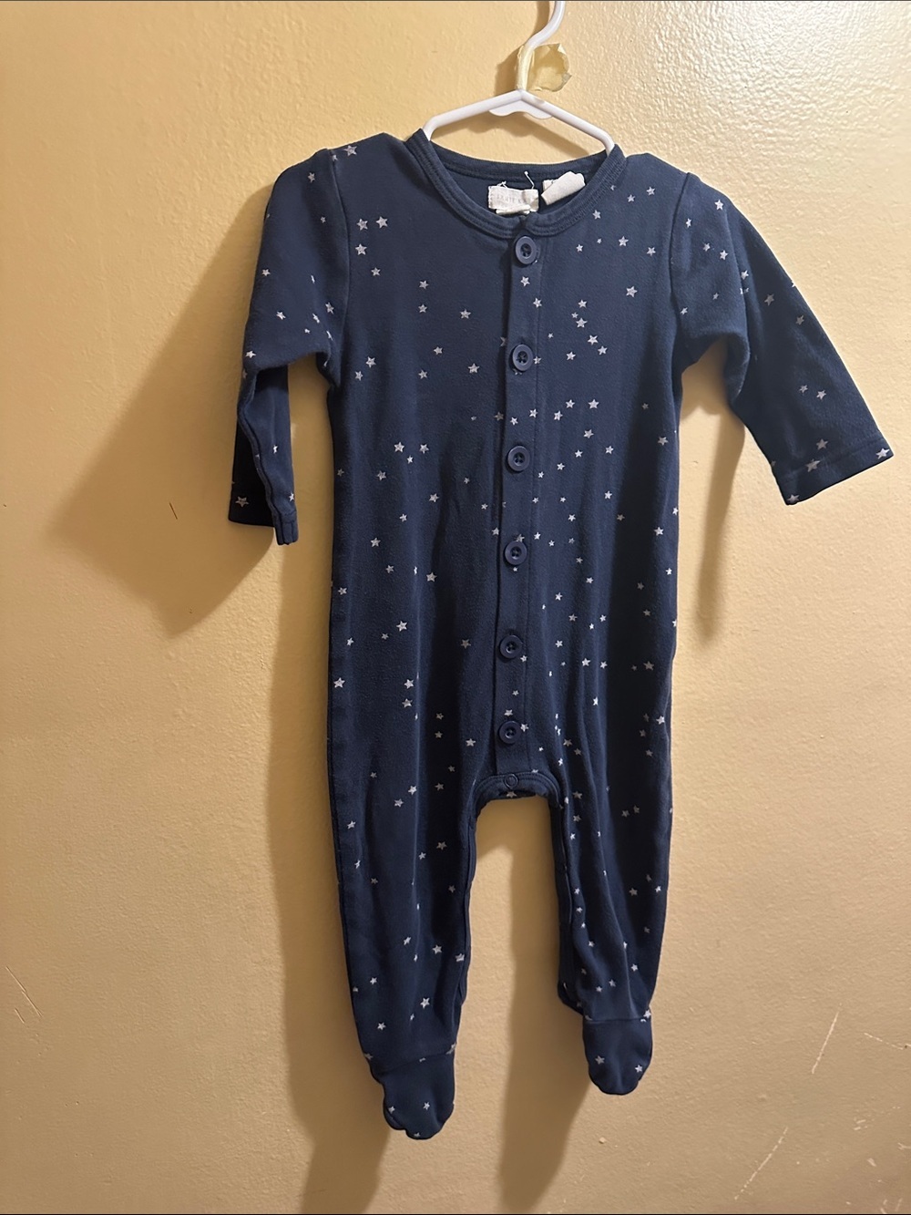 Jamie Kay Navy Star Print One-Piece Footed Pajamas